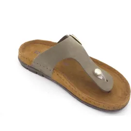 ROHDE Damen Zehentrenner Pantolette Leder Rodigo-D 5860, Größe:38 EU, Farbe:Grün