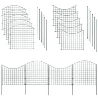 ESTEXO Teichzaun Set Zaunset Zaun 10 Elemente Steckzaun Gartenzaun Gitterzaun Metall