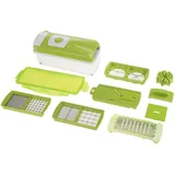 Genius Nicer Dicer Plus Set 12tlg., Küchenreibe, Grün, Weiss