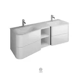Burgbad Waschtischunterschrank 4 Auszüge 152 x 55 x 0 cm Graphit Softmatt / Basaltgrau matt