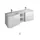 Burgbad Waschtischunterschrank 4 Auszüge 152 x 55 x 0 cm Graphit Softmatt / Basaltgrau matt