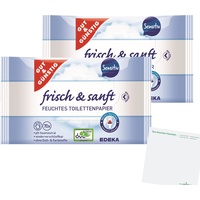 Gut & Günstig frisch & sanft Sensitive feuchtes Toilettenpapier (2x70St) + usy Block