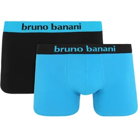 bruno banani Herren Boxershorts, Vorteilspack - Flowing Baumwolle blau L