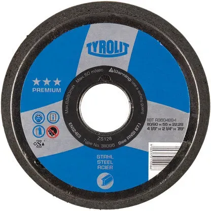 Topfschleifscheibe Kunstharz Premium*** für Stahl -  7.340 / 130/90 / 36