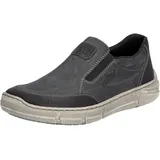 Rieker Slipper, Slip-on Sneaker, Halbschuh, Schlupfschuh mit beidseitigem Gummizug Gr. 43, grau-schwarz, , 14833115-43