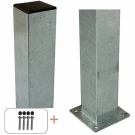 Plus Zaunpfosten 8 x 186 cm Silber/Metall