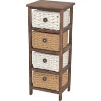 Moebel-direkt-online Luisa Regal mit 4 Körben modern lackiert gebeizt