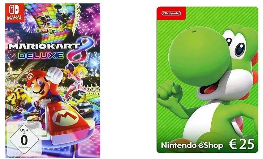 Mario Kart 8 Deluxe [Nintendo Switch] & Nintendo eShop Card | 25 EUR Guthaben | Download Code