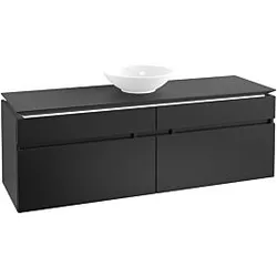 Villeroy & Boch Legato Waschtischunterschrank B671L0PD 160x55x50cm, mit LED-Beleuchtung, Black Matt Lacquer