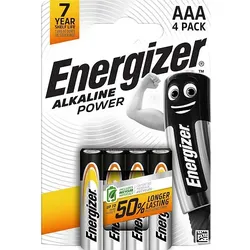 Energizer Alkaline Power AAA Micro LR03 Alkaline Batterie - 4er Verpackung