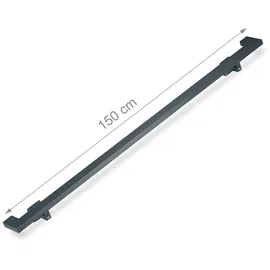 Relaxdays Handlauf eckig, matt, Treppengeländer innen, 150 cm, Treppenhandlauf mit Wandhalterung, modern, anthrazit