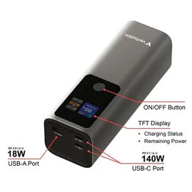 Verbatim Charge ́n Go 27.000mAh, 183W Grau