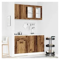 VidaXL 4-tlg. Küchenschrank-Set Altholz-Optik Holzwerkstoff