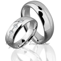 Trauringe123 Trauring Hochzeitsringe Verlobungsringe Trauringe Eheringe Partnerringe aus 925er Silber ohne Stein, J93 62