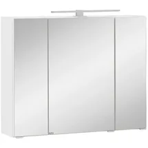 Held Spiegelschrank Held Möbel Kopenhagen, Weiß, Metall, 6 Fächer, 80x64x20 cm, Made in Germany, Badezimmer, Badezimmerspiegel, Spiegelschränke
