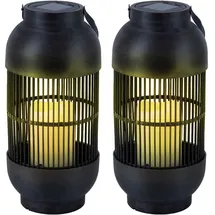 Expo Börse Laterne Kunststoff H 33 cm 2er Set schwarz