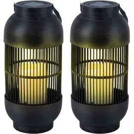 Expo Börse Laterne Kunststoff H 33 cm 2er Set schwarz