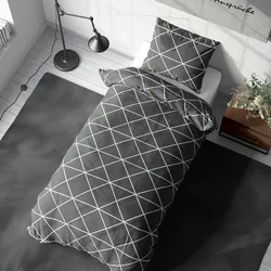NYVI Bettwäsche Set DreamScience Renforcé Design - Atmungsaktiv & Weich - 100% Baumwolle - Mit Reißverschluss 155x220 + 80x80 cm Triangle