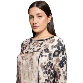 Betty Barclay "Damen mit Gummizug", Damen, Gr. 36, beige (beige, taupe), Jersey, Obermaterial: 95% Viskose, 5% Elasthan, figurumspielend normal, U-Boot-Ausschnitt, Shirts