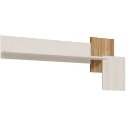 Wandboard FORTE, mauvella eiche, sand, B:187,4cm H:77,6cm T:21,9cm, Spanplatte, Regale, Beleuchtung, zweifarbig, einfache Montage