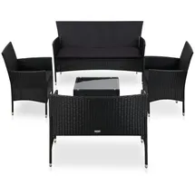vidaXL Polyrattan Set 5-tlg. schwarz