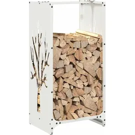 vidaXL Kaminholzregal Kaltgewalzter Stahl 40 x 30 x 80 cm Weiß