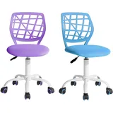 FurnitureR 2Stk Home Office Stuhl Ergonomischer justierbarer Höhendreher Rolling Computer Executive Stuhl für Home Office Arbeitszimmer, Candy Blau Lila