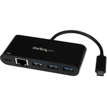 Startech StarTech.com 3 Port USB 3.0 Hub mit Gigabit Ethernet und Stromversorgung - USB Hub mit GbE PD 2.0