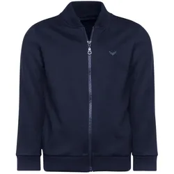 Trainingsjacke TRIGEMA "TRIGEMA College-Jacke mit praktischen Taschen", Kinder, Gr. 152, blau (navy), 70% Baumwolle, 30% Polyester, Basic, Jacken