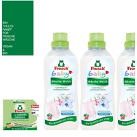 3x750ml Frosch Baby Weichspüler Wäsche-Weich 90WL Vegan Bio + Gallseife