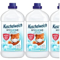 5tlg. Pflege-Set: 3x1500ml Kuschelweich Hygiene-Spüler Wäsche-Desinfektion + Kuschelweich Duftsäckchen - Box Blau Sommerwind + Sisal Bag