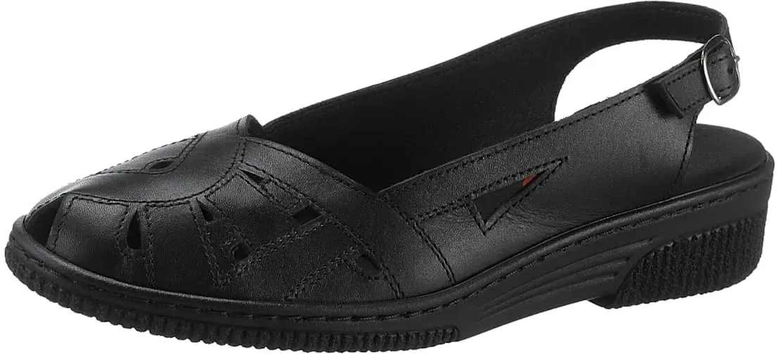 Sandalette KIARFLEX, Damen, Gr. 42, schwarz, Glattleder, Schuhe Slingpumps