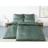 Bettwäsche "Leonore", grün, B/L: 155cm x 220cm, 1 Stk., 1 Stk., Mako-Satin, B/L: 80cm x 80cm, 2 Stk., Mako-Satin, Obermaterial: 100% Baumwolle, LEGER HOME BY LENA GERCKE, Bettwäsche, Bettwäsche, Mako-Satin Streifen aus 100% Baumwolle, Größe ab 135x200 cm