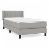 vidaXL Boxspringbett mit Matratze Hellgrau 90x200 cm Stoff