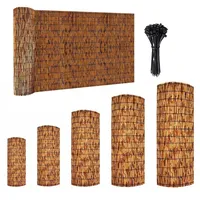 Generisch Schilf Sichtschutz Balkon, Schilfrohrmatte Bambus Sichtschutz, Gartenzaun Bambuszaun Wetterfest Blickdicht Wind Sonnenschutz, Blende als Deko für Garten Terasse Zaun(braune,30x100cm)