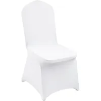 Vevor Stuhlhussen aus Elastischem Spandex, Universell Passender Stuhlbezug, Abnehmbare & Waschbare Schonbezüge, für Hochzeiten, Feiertage, Bankette, Partys, Feiern, Essen (12 Stück, weiß)
