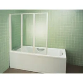 Ravak Supernova - Badewannenabtrennung dreitelig Vs3 130, faltbar, 1296x1400 mm, weiß/Glas durchsichtig 795v0100z1
