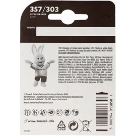 Duracell Uhrenbatterie D357 Knopfzelle 2 St.