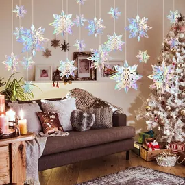 luxuskollektion 24er Set Weihnachtsdeko Hängend Winterfest