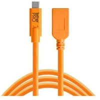 Tether Tools TetherPro USB-C to USB 3.0 Adapter - Verlängerungskabel mit USB-3.0-Kupplung und USB-C-Stecker orange 4,9 M