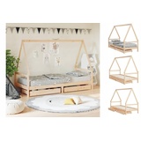 vidaXL Kinderbett Kinderbett mit Schubladen 90x200 cm Massivholz Kiefer braun