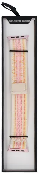 Neues GlacierX Grip Strap Nylon Sunset Blossom Armband für Apple Watch 38/40/41mm Gelb-Rosa