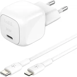 Belkin BoostCharge kompaktes Ladegerät, PD, und PPS inkl.lightning Kabel Weiß