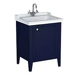 Vitra Valarte Waschtisch-Möbel-Set 65765 64,5x53x88cm, rechts, Korpus stahlblau/Waschtisch weiß hochglanz