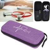 Valentinstag Karneval Stethoskop-Tragetasche, einfache stoßfeste Stethoskop-Aufbewahrungstasche Eva Portable Stethoscope Organizer Box(Lila)