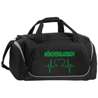 multifanshop Sporttasche - Mönchengladbach - Herzschlag - Druck grün - Tasche