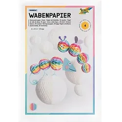 folia Wabenpapier "Regenbogen", 21 x 33 cm, 4 Blatt