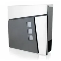 BITUXX Design Briefkasten 18065 Anthrazit inkl. Zeitungsfach