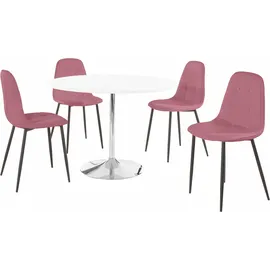 INOSIGN Essgruppe (Set, 5-tlg), mit rundem Tisch in weiß Hochglanz