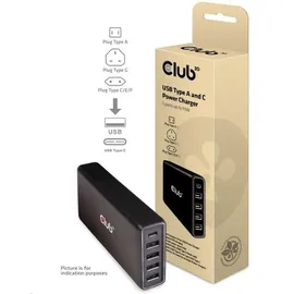 Club 3D USB Typ A und C Ladegerät 5 Ports bis zu 111W
